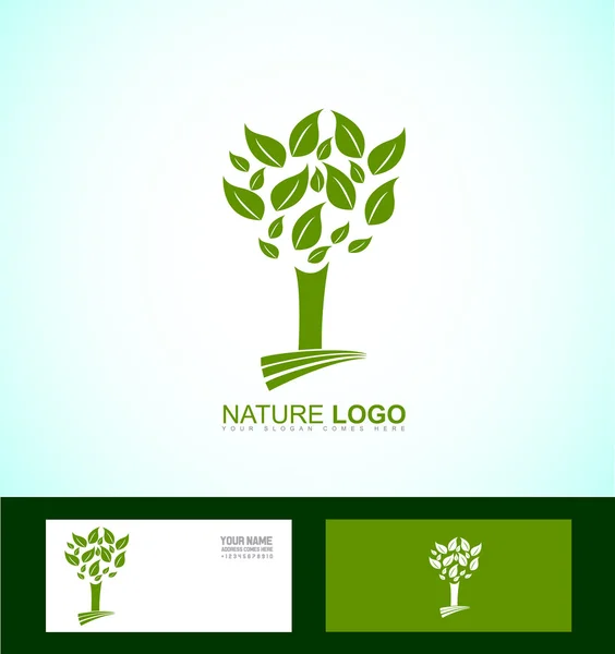 Nature tree bio eco logo — Stok Vektör