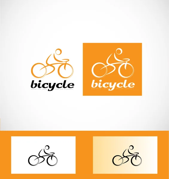 Bicicleta icono del logotipo del ciclista — Archivo Imágenes Vectoriales