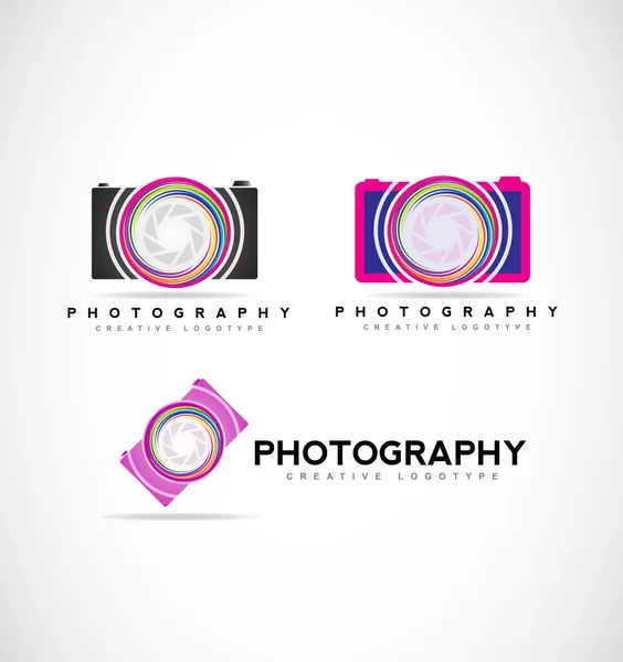 Camera photography logo — Stock Vector