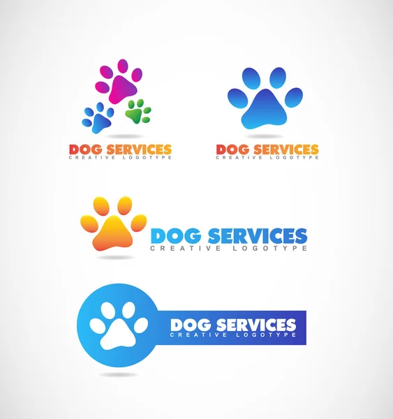 Logotipo de loja de animais de pata de cão —  Vetores de Stock