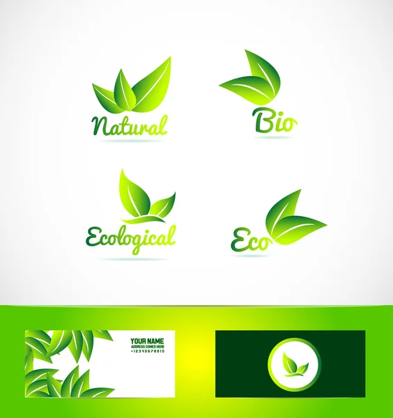 Logotipo biológico do produto ecológico — Vetor de Stock