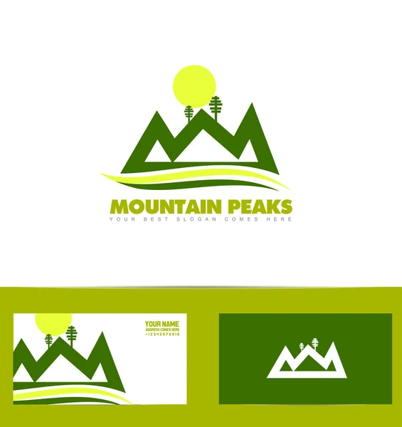 Logo montagne verte — Image vectorielle