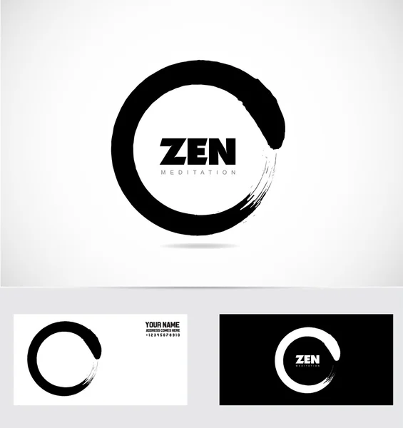 Zen logo cerchio grunge simbolo — Vettoriale Stock