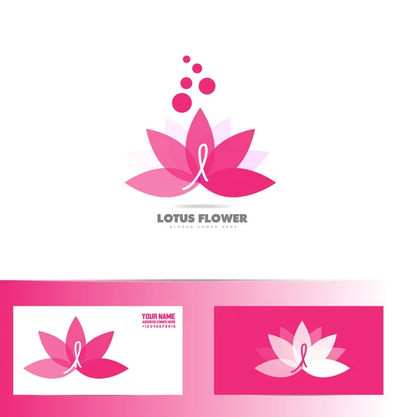 Loto flor logo — Vector de stock