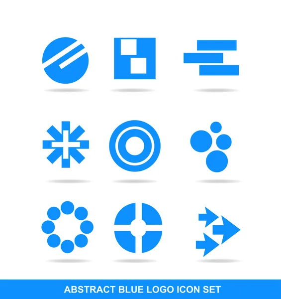 Conjunto de elementos de logotipo icono azul — Vector de stock