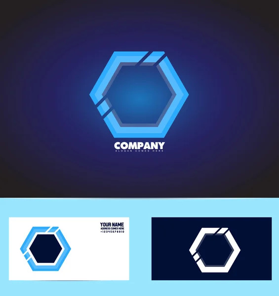 Polygon hexagon logotyp — Stock vektor