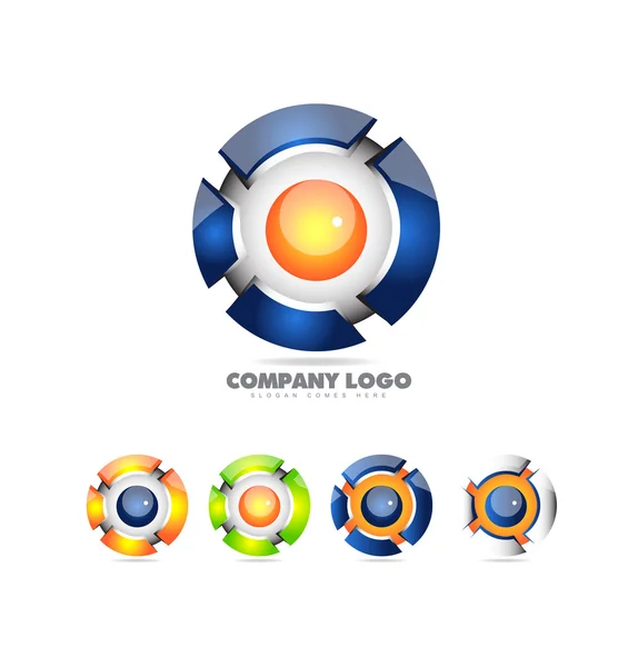 Gebied logo ingesteld 3D-pictogram — Stockvector