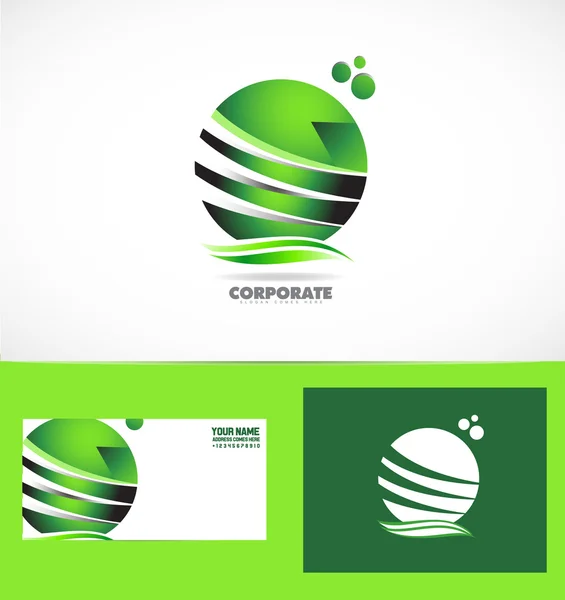 Corporate business green sphere logo — Stock Vector