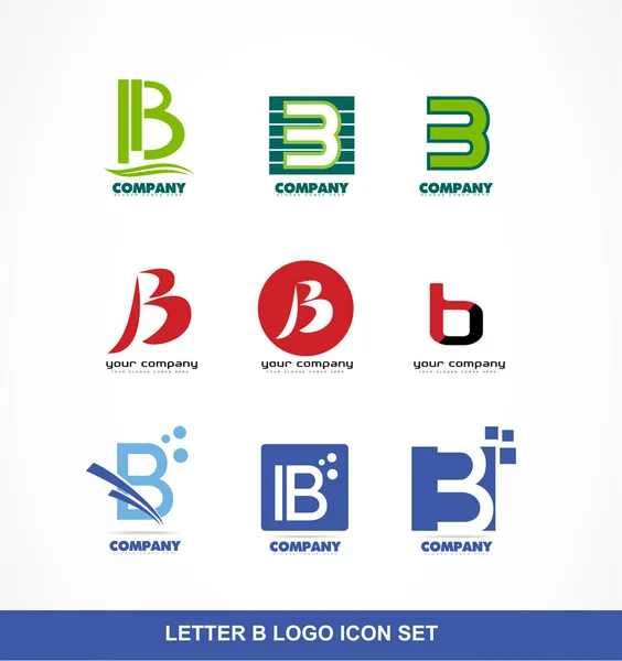 Set logo icona lettera B — Vettoriale Stock