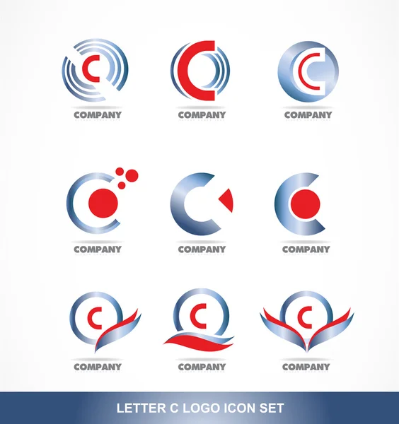 Set icona logo lettera C — Vettoriale Stock