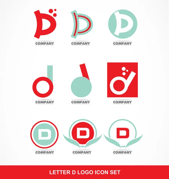 Lettre D icône logo ensemble — Image vectorielle