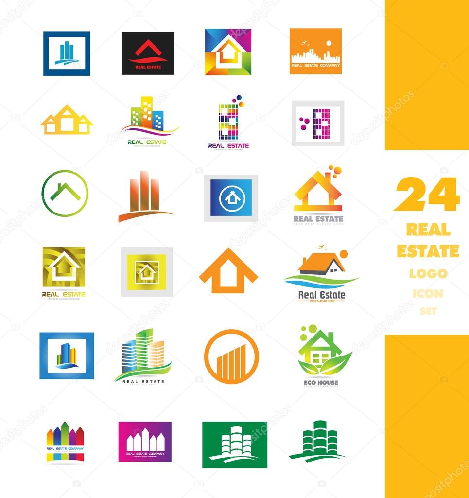 Real estate logo set