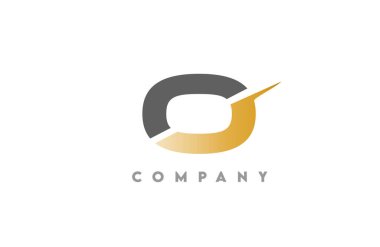 Zarif altın aksanıyla kesilmiş koyu gri bir harf içeren minimalist soyut logo, beyaz arka planda temiz şirket markalaşma tarzı.