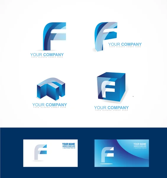 Buchstabe f Logo Icon Set — Stockvektor