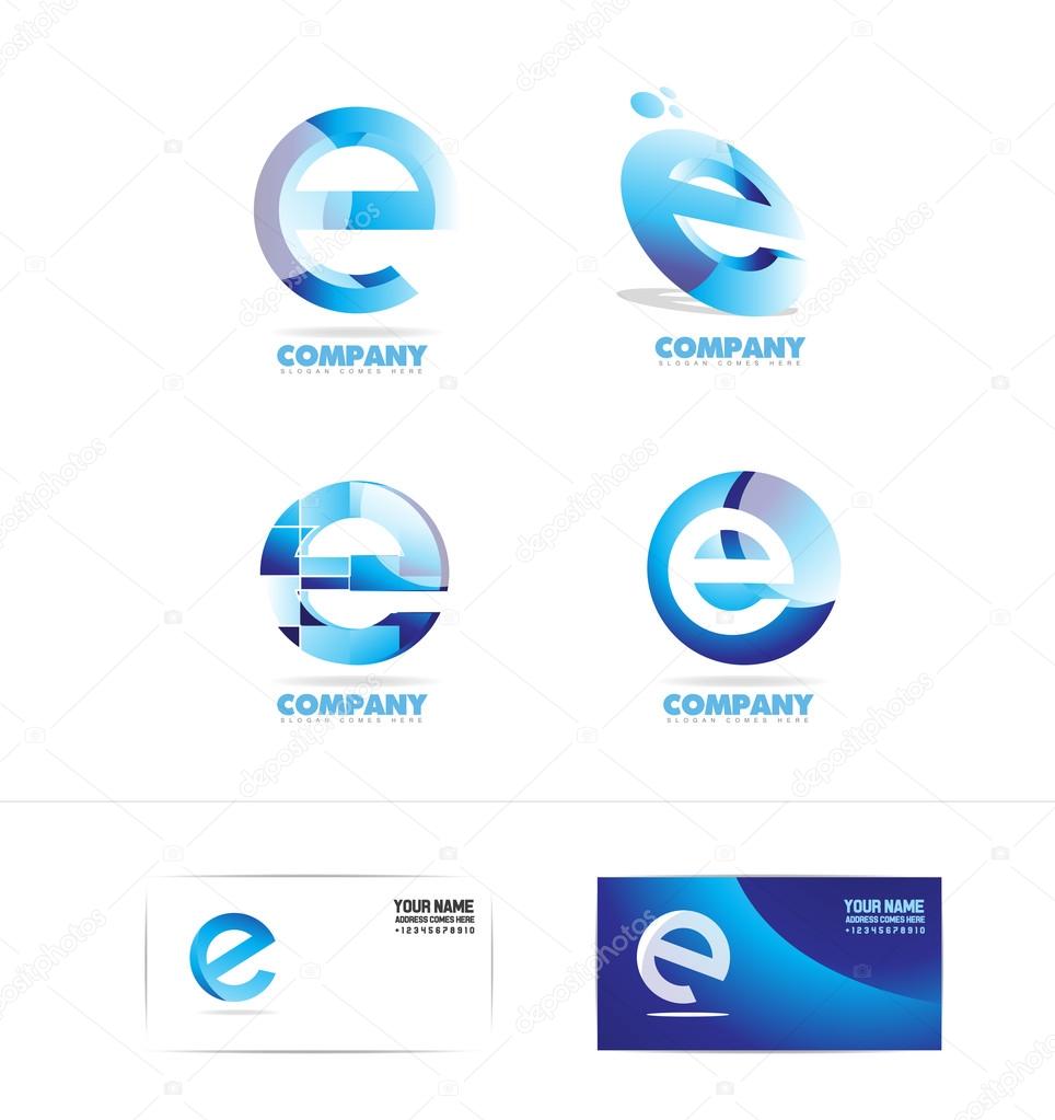 Letter e logo icon set