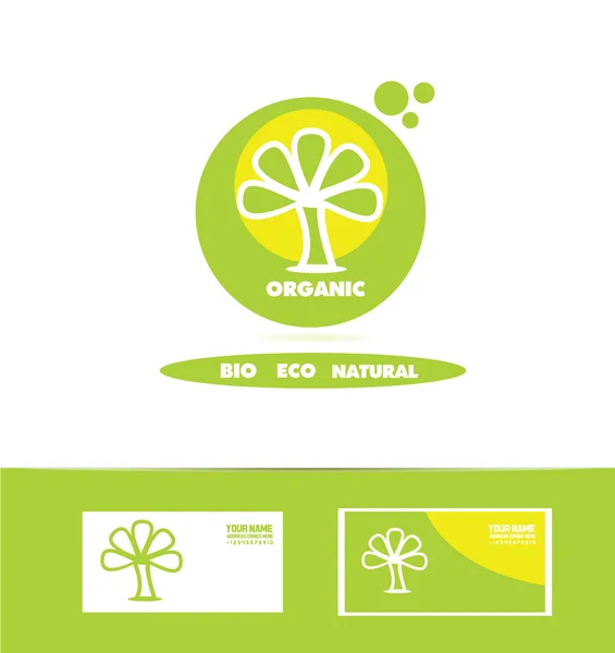 Логотип органічного натурального дерева — стоковий вектор