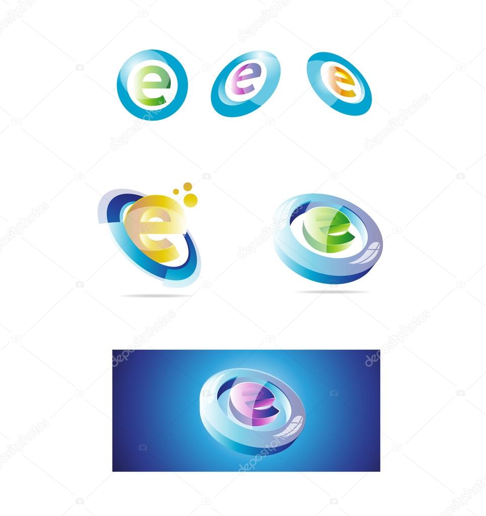 Letter E Logo Set 3d Stock Vector Image By C Dragomirescu