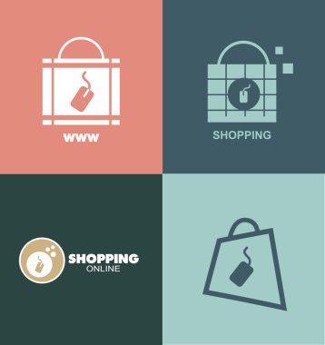 Online alışveriş çantası logo simge  