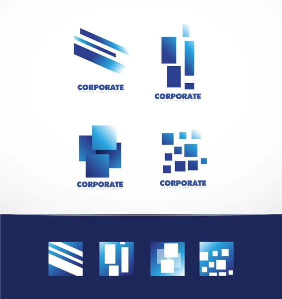 Firemní obchodní abstraktní čtvercové logo sada — Stockový vektor