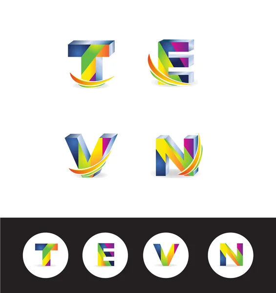 3d letter logo icon alphabet — Stock Vector