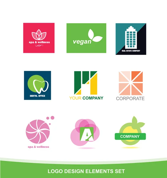 Conjunto de elementos de design de ícone do logotipo — Vetor de Stock