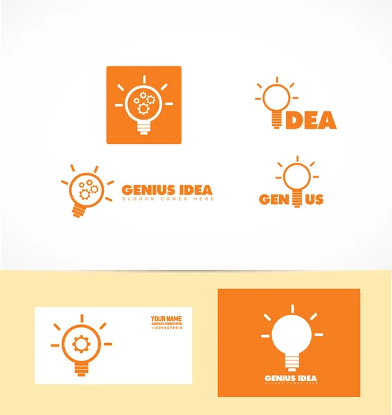 Logo de la bombilla idea Genius — Archivo Imágenes Vectoriales