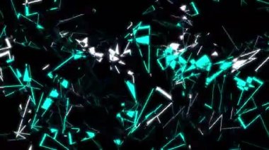 koyu arka plan üzerinde parlak üçgenler