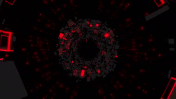 Червоне коло на чорному фоні — стокове відео