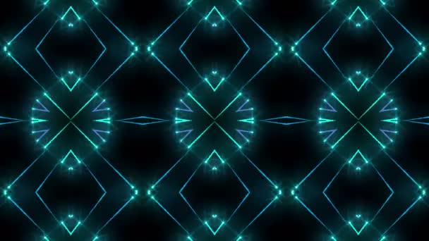 Абстрактний синій і зелений зоряний феєрверк — стокове відео