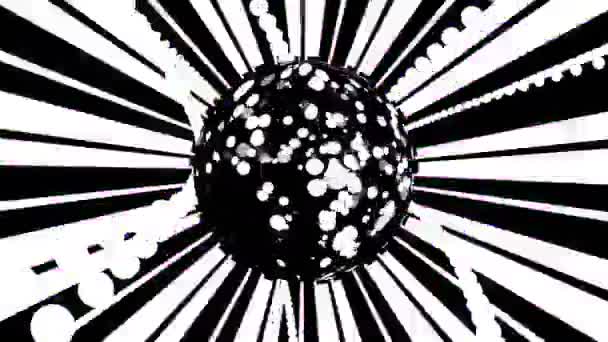 Versloeg bol op zwarte en witte achtergrond — Stockvideo