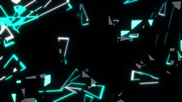 Triangles lumineux sur fond sombre — Video