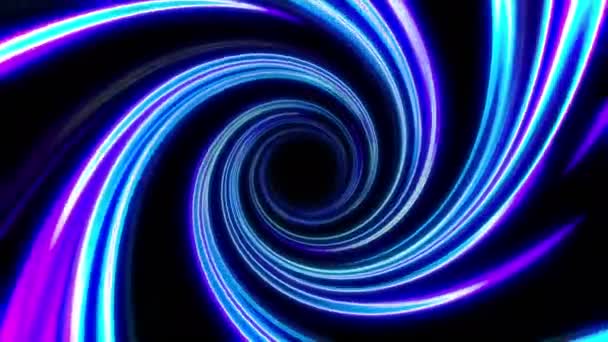 Abstrakte leuchtend violette und blaue Tunnel — Stockvideo