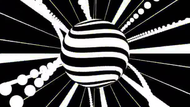 Beat sphère sur fond noir et blanc — Video