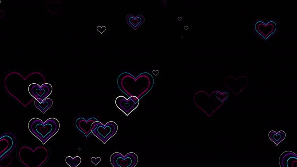 Fondo abstracto con corazones — Vídeo de stock