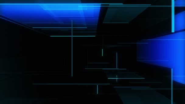 Glowing blue geometric background — Stock Video