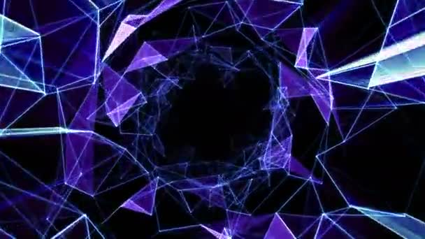 Glowing blue polygon background — Stock Video