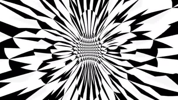 Black and white kaleidoscopic loop — Stock Video