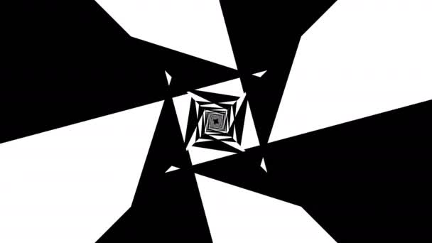 Black and white kaleidoscopic loop — Stock Video