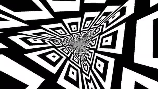 Black and white kaleidoscopic loop — Stock Video