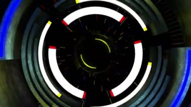 ışık patlamaları ile daireler fütüristik şekilden