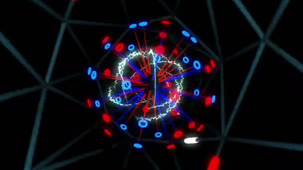 Parlak atom modeli — Stok video