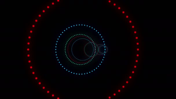 Túnel de anéis de néon — Vídeo de Stock