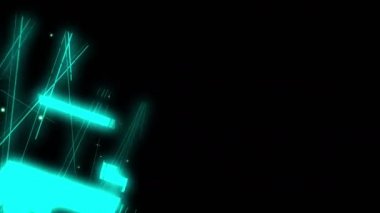 Neon çizgili uzayda döndürme