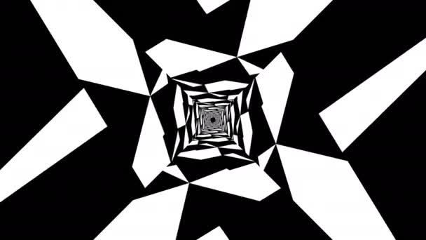 Černé a bílé kaleidoskopický smyčka — Stock video