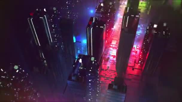 Digital city digital visual animation. Looped seamless abstract colored geometric explosive effect footage ideal for use in titles, presentations or for VJ use. — Stock Footage Digital City Digital Visual Animation Looped Seamless Abstract Colored Geometric — Stock Video