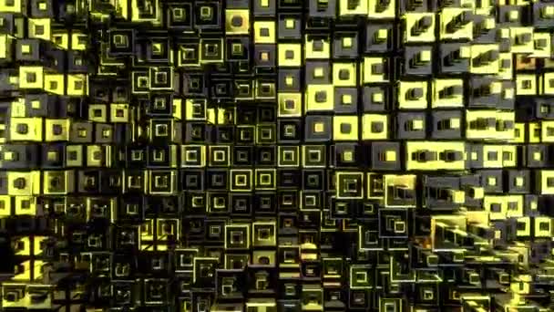 Animação Visual Digital Parede Dourada Imagens Efeito Explosivo Geométrico Colorido — Vídeo de Stock
