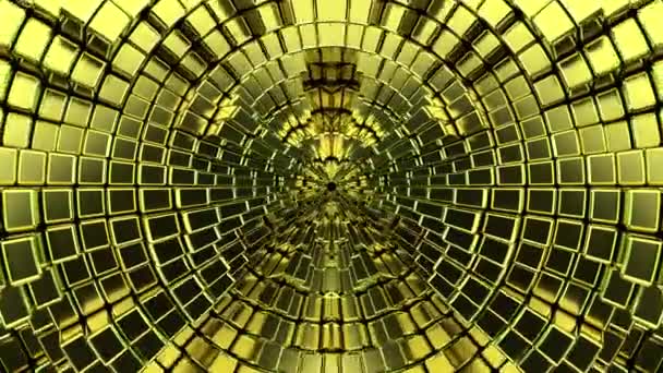 Złoty Mur Cyfrowa Animacja Wizualna Pętla Bezszwowa Abstrakcyjna Geometryczny Efekt — Wideo stockowe