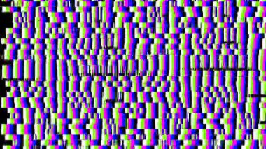 Soyut piksel dijital görsel animasyon. Başlıklarda, sunumlarda veya VJ kullanımında kullanmak için ideal döngüsüz renksiz geometrik patlayıcı etkisi görüntüsü. 