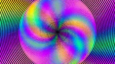 Renkli torus dijital görsel animasyon. Başlıklarda, sunumlarda veya VJ kullanımında kullanmak için ideal döngüsüz renksiz geometrik patlayıcı etkisi görüntüsü. 