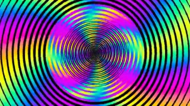 Renkli torus dijital görsel animasyon. Başlıklarda, sunumlarda veya VJ kullanımında kullanmak için ideal döngüsüz renksiz geometrik patlayıcı etkisi görüntüsü. 